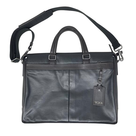 Tumi Easton Slim Top Zip Leather Briefcase/Computer Crossbody Bag Model 69717HKO